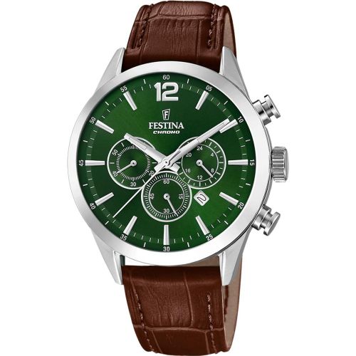 Montre Timeless Chronograph - F20542-8 Bracelet Cuir - Festina - Modalova