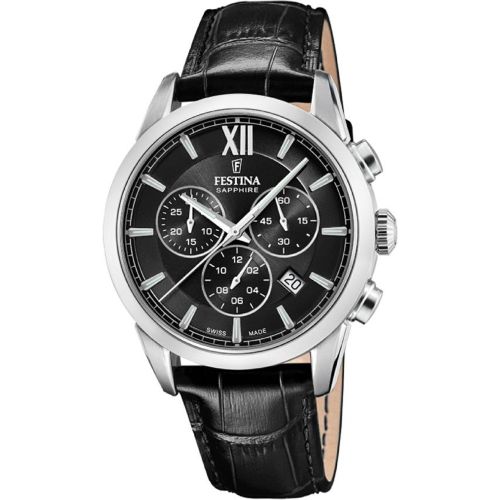 Montre Chrono - F20041-4 Bracelet Cuir - Festina Swiss Made - Modalova