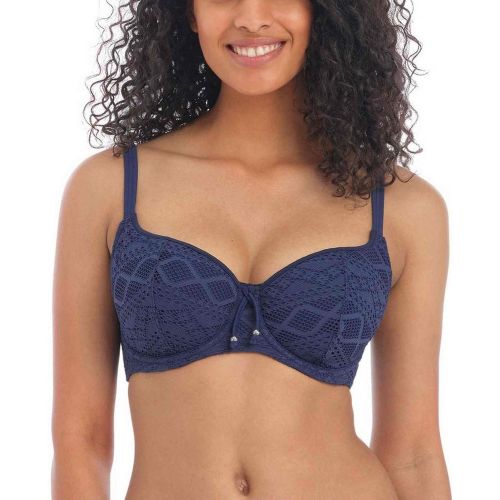Haut de maillot de bain décolleté c?ur armatures - Bleu s en nylon - Freya maillot - Modalova