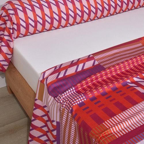 Drap plat satin FUSION Ultraviolet - Blanc des Vosges - Modalova