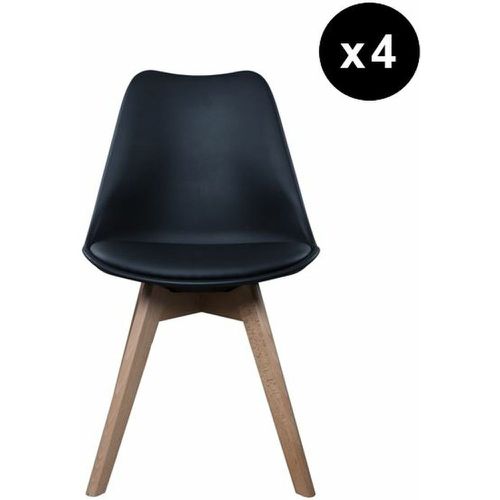 Lot de 4 chaises scandinaves coque rembourée - 3S. x Home - Modalova