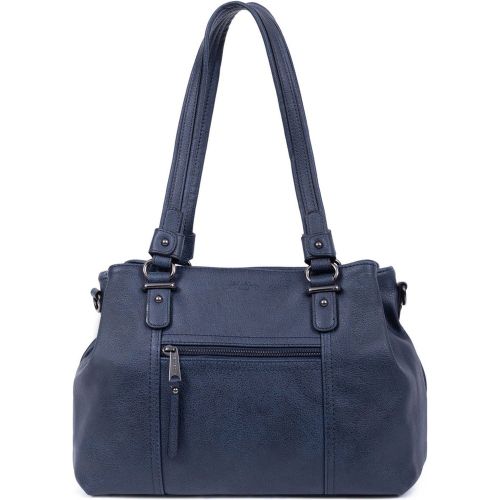 Sac porté épaule 2 anses GRACIEUSE Bleu nuit Cléo - Hexagona - Modalova