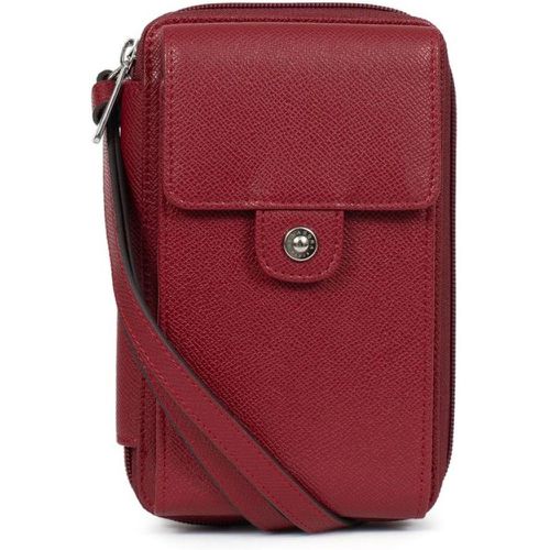 Pochette téléphone avec portefeuille Stop RFID Cuir AVA Carmin en toile Ana - Hexagona - Modalova