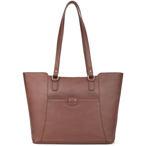 Sac cabas porté épaule A4 PRALINE Fauve en cuir Liz - Hexagona - Modalova