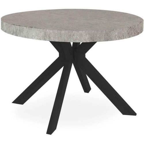 Table Ronde Extensible NERO Noir Et Effet Béton - 3S. x Home - Modalova