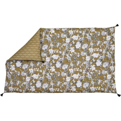 Courtepointe satin IMPERIAL Olive 110 x 180 cm - Blanc des Vosges - Modalova