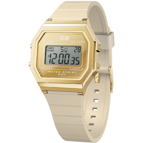 Montre ICE digit retro - Metal gold mirror - Almond skin - Small - Ice-Watch - Modalova