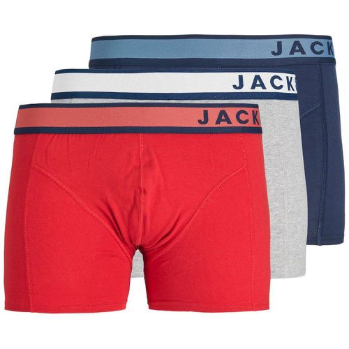 Lot de 3 Boxer en Coton - , Bleu, Rouge - Trunks Wes - jack & jones - Modalova