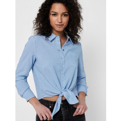 Top Rayures Col chemise Manches longues blanc - Only - Modalova