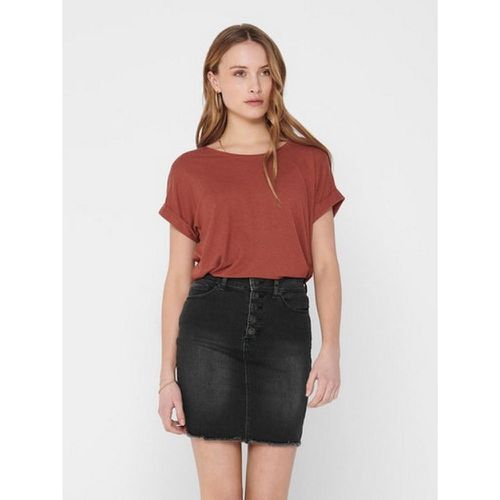 Top Col rond Manches courtes Poignets repliés en viscose - Only - Modalova