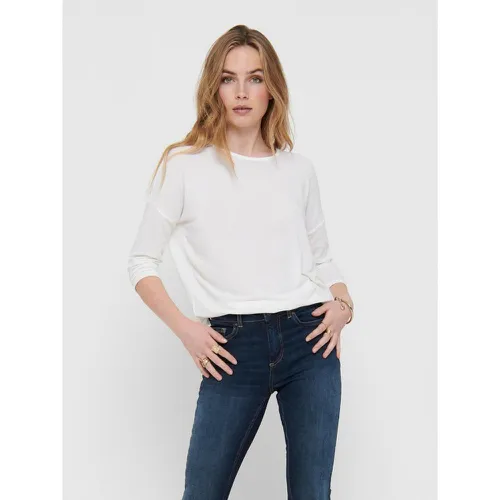 Top Col rond Manches 3/4 blanc - Only - Modalova