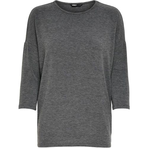 Top Col rond Manches 3/4 gris - Only - Modalova