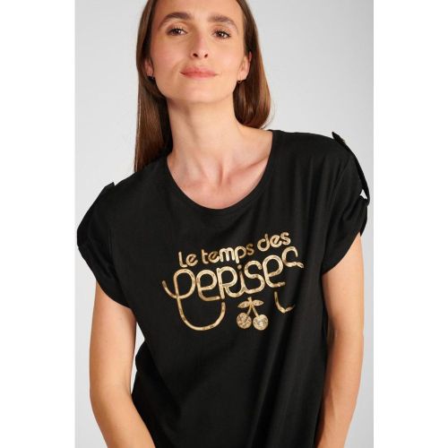 Tee-Shirt DWIGHT noir Alma en coton - Le Temps des Cerises - Modalova