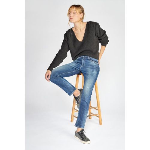 Jeans regular, droit 400/17 mom taille haute 7/8ème en coton - Le Temps des Cerises - Modalova