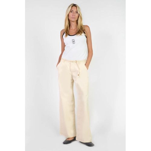 Pantalon flare TAHIS beige Nora - Le Temps des Cerises - Modalova