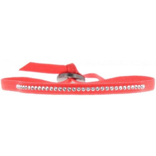 Bracelet A30484 - Bracelet Tissu Rouge Cristaux Swarovski - Les Interchangeables - Modalova
