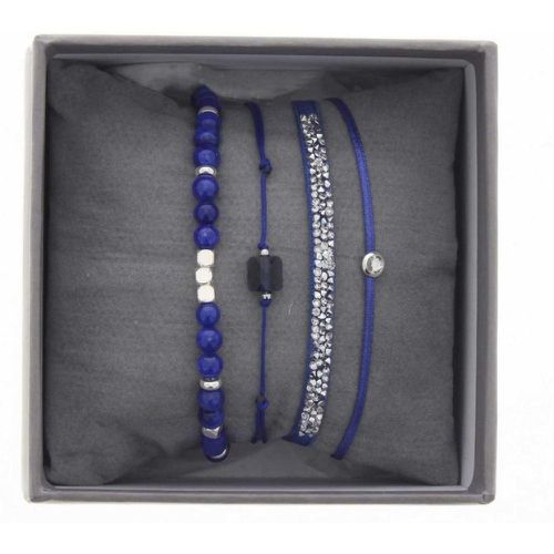 Bracelet A38642 - Bracelet Tissu Bleu Cristaux Swarovski - Les Interchangeables - Modalova