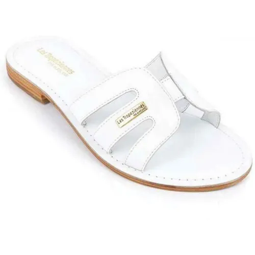 Mule femme DAMIA Blanc en cuir - Les Tropéziennes par M.Belarbi - Modalova