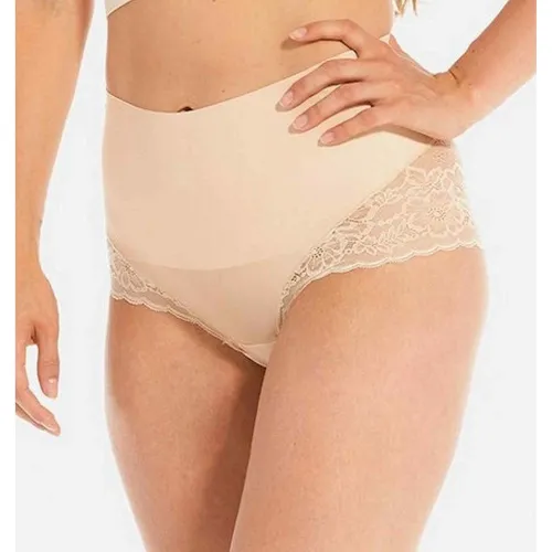 Culotte ventre-plat gainante avec dentelle Beige - Magic Body Fashion - Modalova