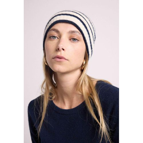 Bonnet unisexe SAILOR en cachemire et bleu marine - Maison Héritage - Modalova