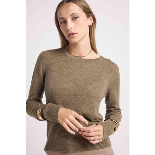 Pull col rond ZARA en cachemire khaki - Maison Héritage - Modalova