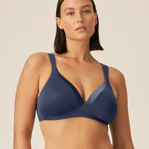 Soutien-gorge sans armature avec bonnet et ruban brillant - Naturana - Modalova