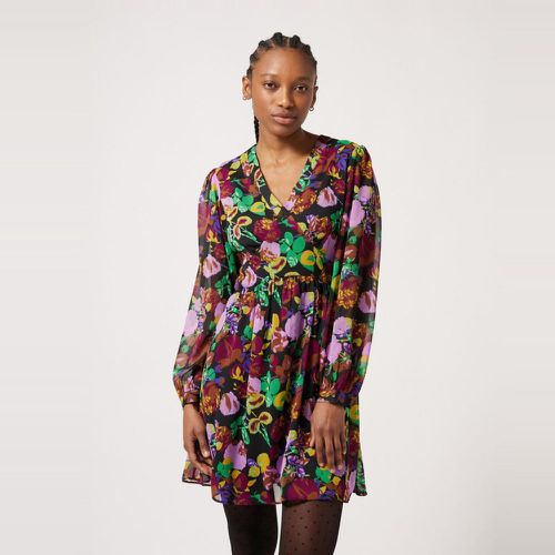 Robe courte imprimé floral noir - Naf Naf - Modalova