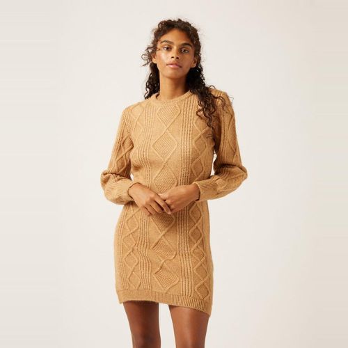 Robe en maille beige - Naf Naf - Modalova