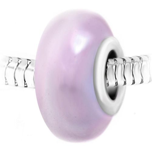 Charm perle verre nacré et acier par SC Crystal - So Charm Bijoux - Modalova