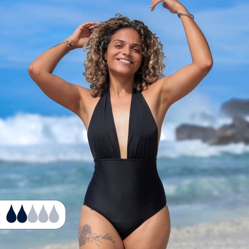 Maillot de bain Menstruel 1 pièce - Élégant - Flux Léger - Lila - Sorio - Modalova