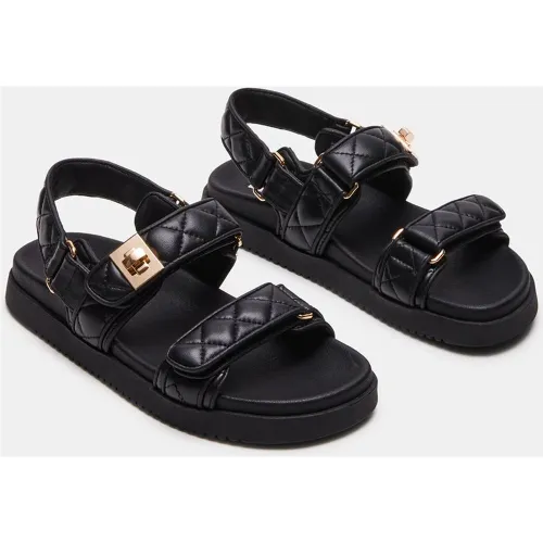 Sandales Mona-Q en cuir noir - Steve Madden - Modalova