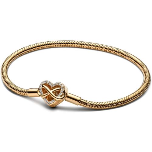 Bracelet Maille Serpent Fermoir C?ur de l'Infini Scintillant - Pandora - Modalova