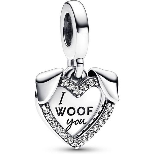 Charm Pendant Double C?ur et Chien - Moments - Pandora - Modalova