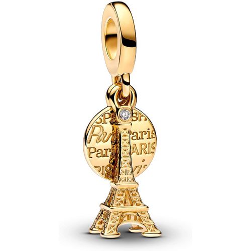 Charm Pendant Double Gravable Diamant de Synthèse Tour Eiffel - Pandora - Modalova