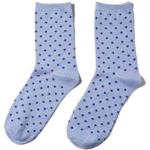 Chaussettes à paillettes bleu en coton Maia - Pieces - Modalova