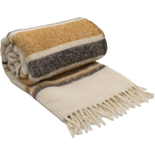 Plaid melange Alpaga & Mohair Bayadère LUZ - TERRE BRULEE - Toison d?or - Modalova