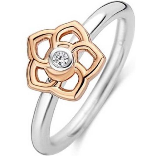 Bague 12180ZR - fleur ajourée doré rose - Ti Sento - Modalova