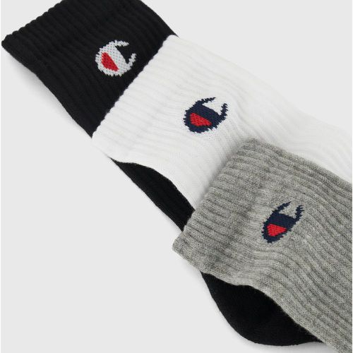 Lot de 3 chaussettes hautes Noir/Gris/Blanc - Champion - Modalova