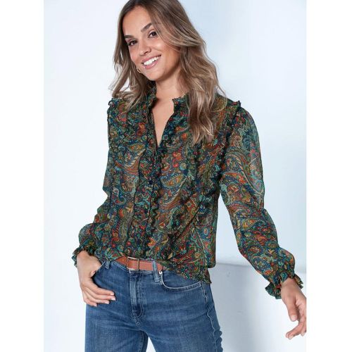 Blouse imprimée à manches longues avec volants - Venca - Modalova