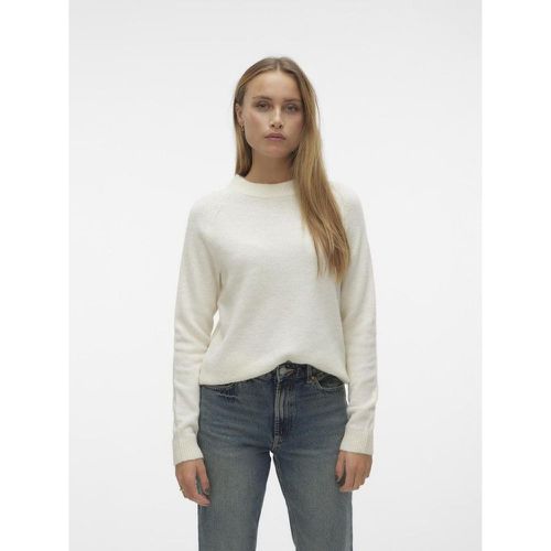 Pull col rond manches longues blanc Louise - Vero Moda - Modalova