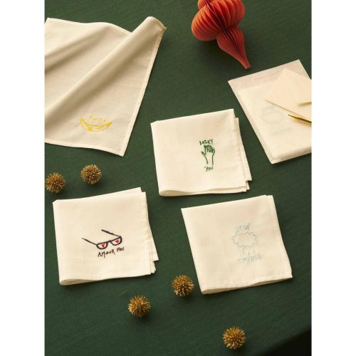 Mouchoir HANKIE Lucky Blanc 25 x 25 - Maison Vivaraise - Modalova