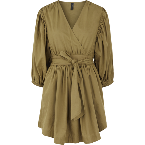 Robe courte marron en coton - YAS - Modalova