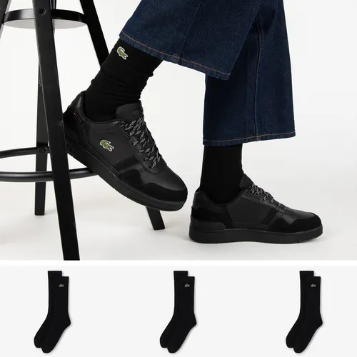 Chaussettes X3 Crew Logo Noir - Lacoste - Modalova