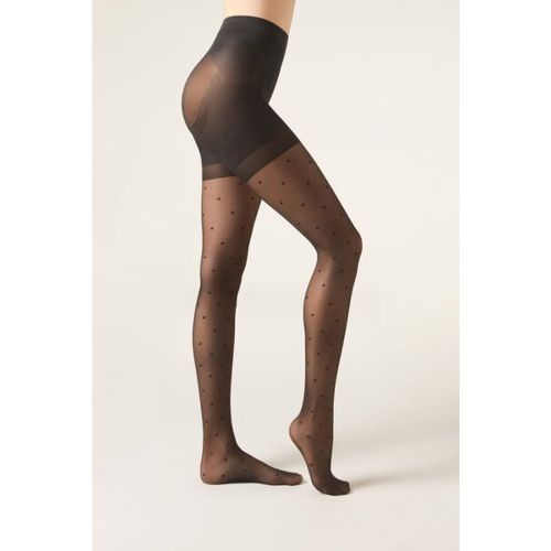 Collant voile Strong Sculpt 30 deniers à pois Taille S - Calzedonia - Modalova