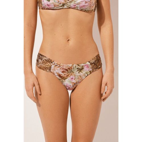 Bas de maillot brésilien avec drapé Wild Tropics Taille L - Calzedonia - Modalova