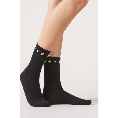 Chaussettes en laine avec perles et strass Taille TAILLE UNIQUE - Calzedonia - Modalova