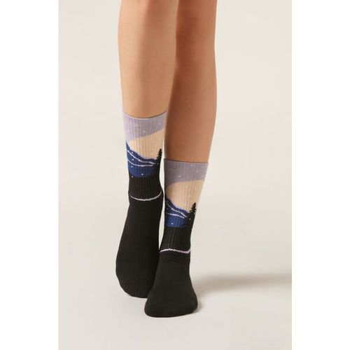 Chaussettes en cachemire à motif montagnes Taille TAILLE UNIQUE - Calzedonia - Modalova