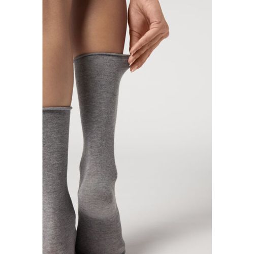 Chaussettes Longues en Coton Satiné Taille TAILLE UNIQUE - Calzedonia - Modalova