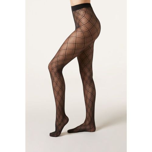 Collant 50 deniers micro résille losanges Taille M/L - Calzedonia - Modalova