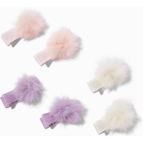 Barrettes à pompons pelucheuses Club - Lot de 6 - Claire's - Modalova